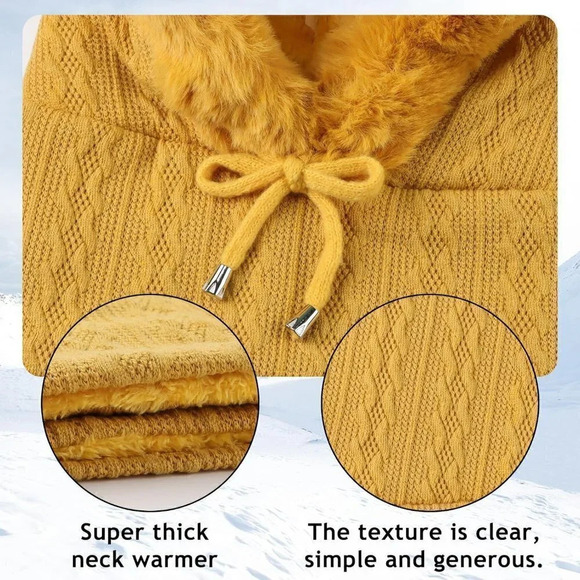 Winter Balaclava Hats Women Warm Thick Fluff Beanie Adult Neck Face Cover Cap - Picture 6 of 7